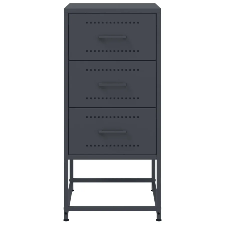 Tables de chevet 2 pcs anthracite 36x39x78 cm acier - 6