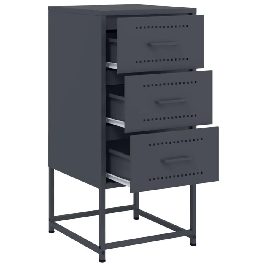 Tables de chevet 2 pcs anthracite 36x39x78 cm acier - 9