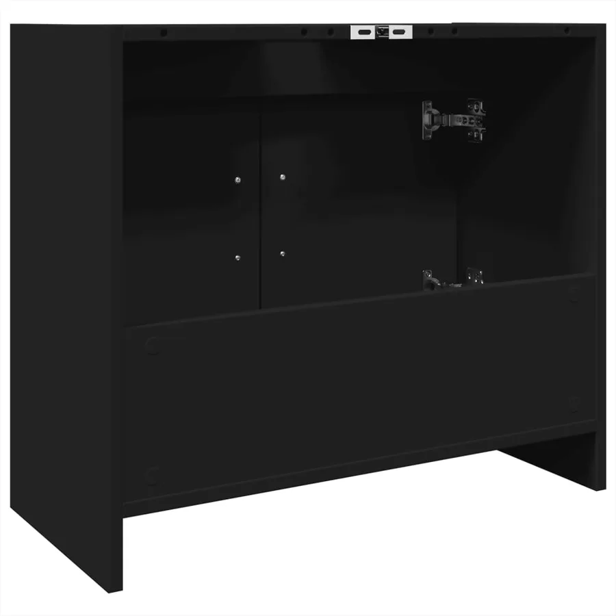 Armoire d'évier noir 63x29x55 cm bois d'ingénierie - 7