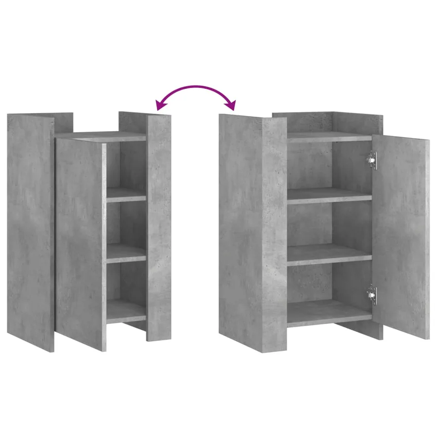 Buffet gris béton 45x35x75 cm Bois d'ingénierie - 8