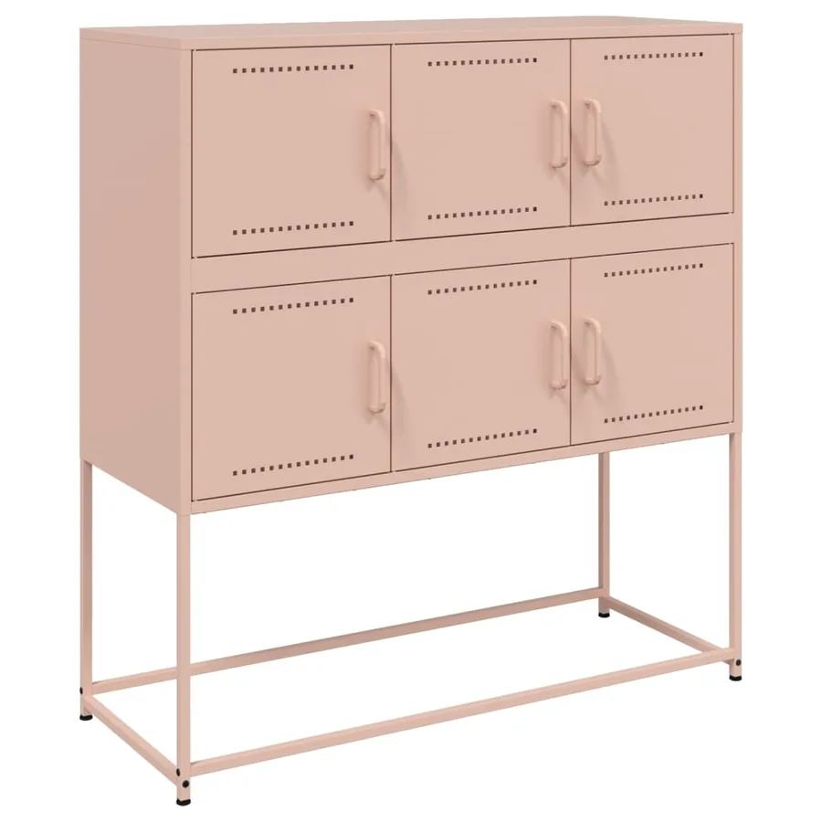 Buffet rose 100,5x39x107 cm acier - 2