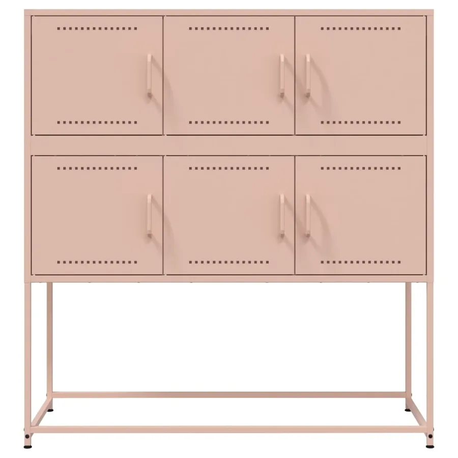 Buffet rose 100,5x39x107 cm acier - 6