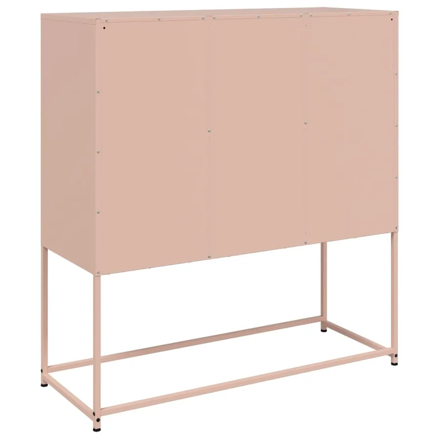 Buffet rose 100,5x39x107 cm acier - 8