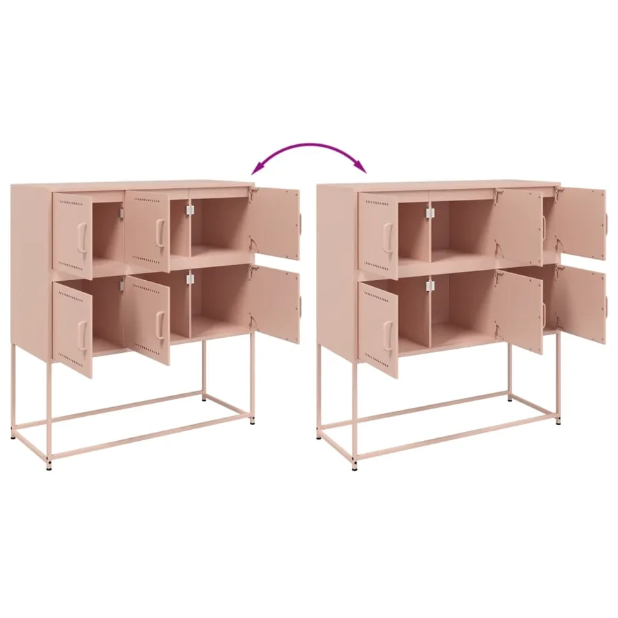 Buffet rose 100,5x39x107 cm acier - 9