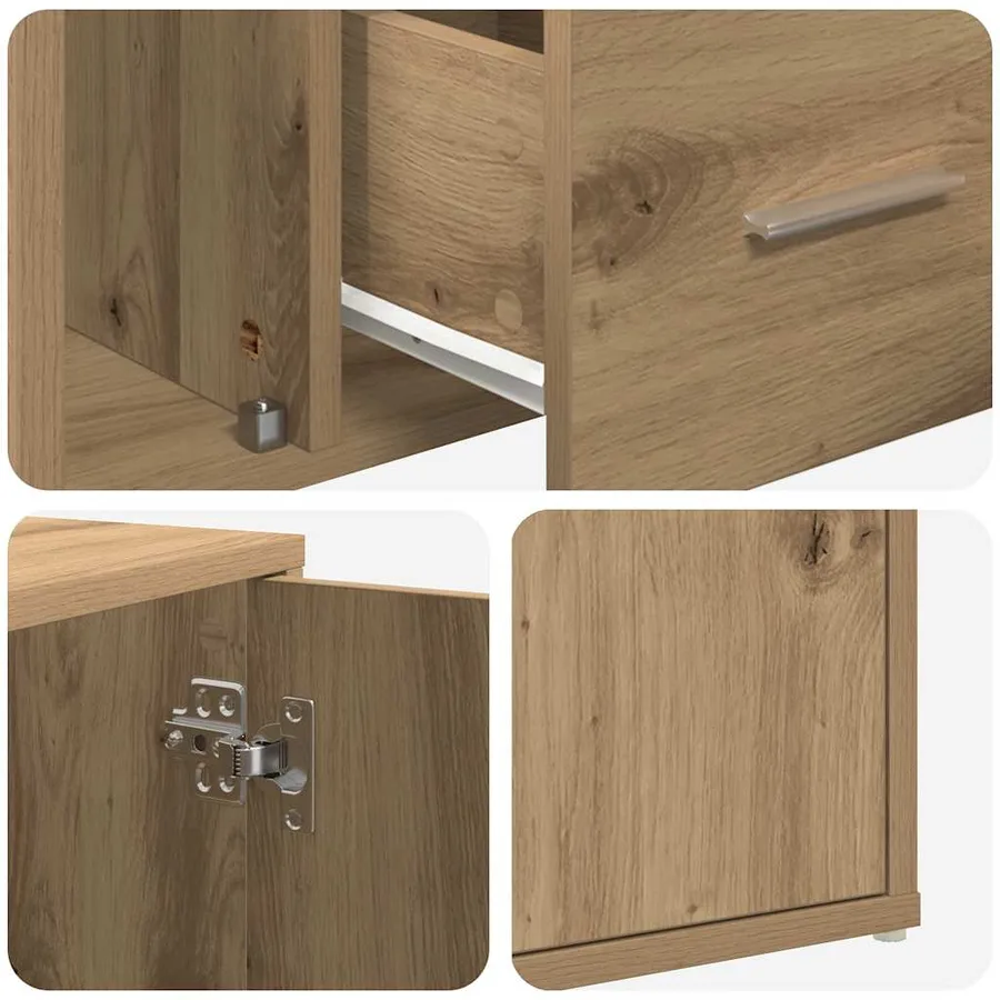 Armoire d'angle chêne artisanal 160x40x45 cm bois d'ingénierie - 13