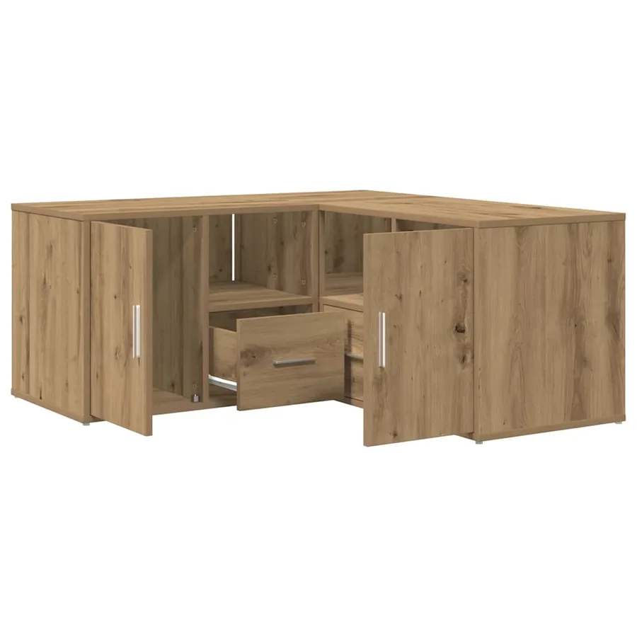 Armoire d'angle chêne artisanal 160x40x45 cm bois d'ingénierie - 2