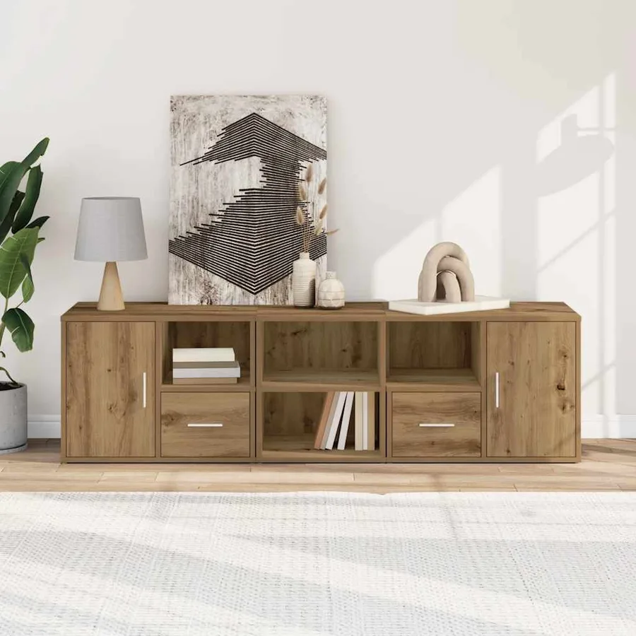 Armoire d'angle chêne artisanal 160x40x45 cm bois d'ingénierie - 3