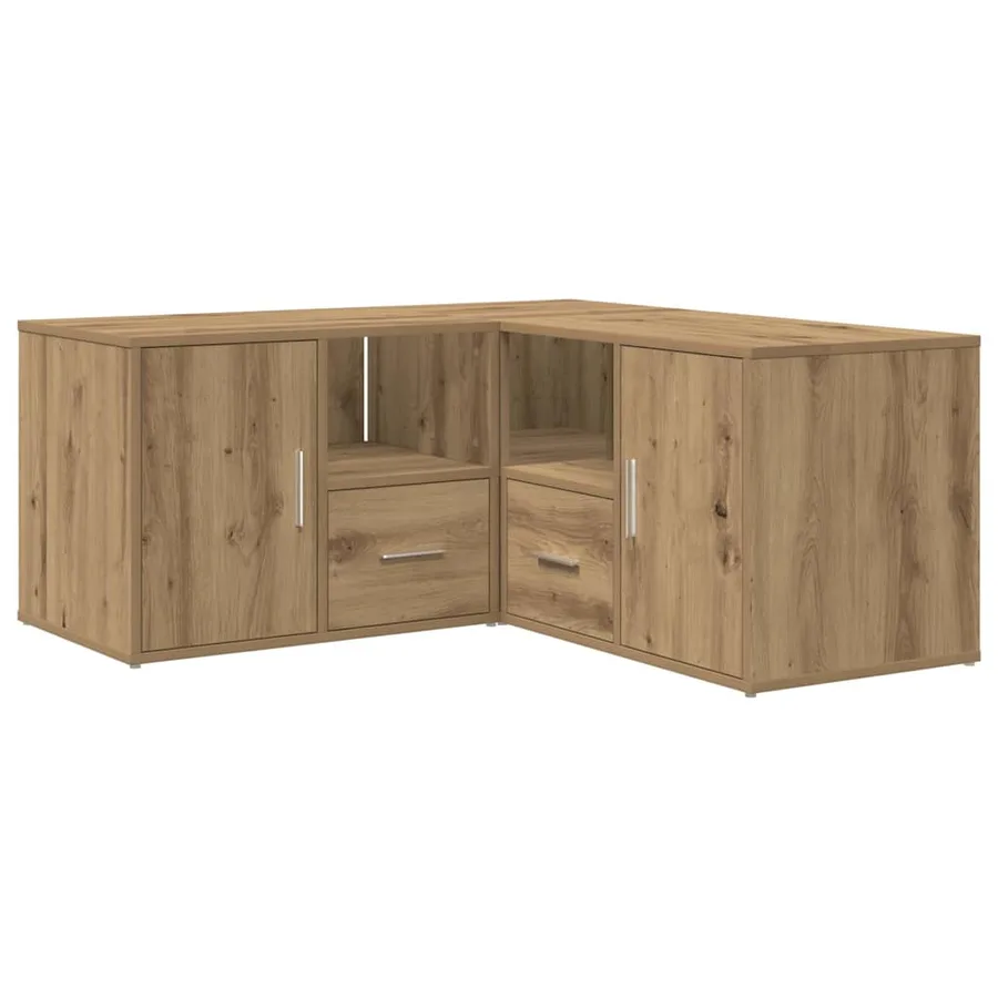 Armoire d'angle chêne artisanal 160x40x45 cm bois d'ingénierie - 5