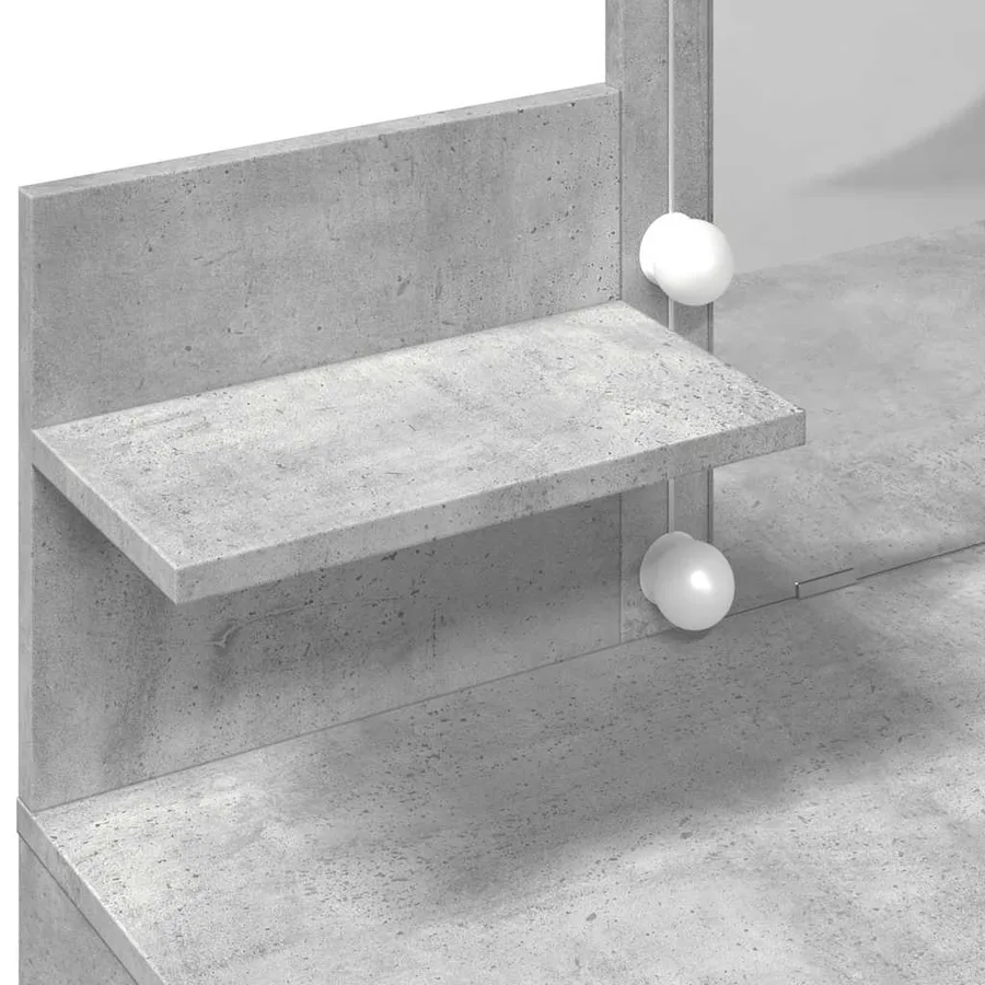 Coiffeuse avec LED gris béton 100x40x130 cm - 12