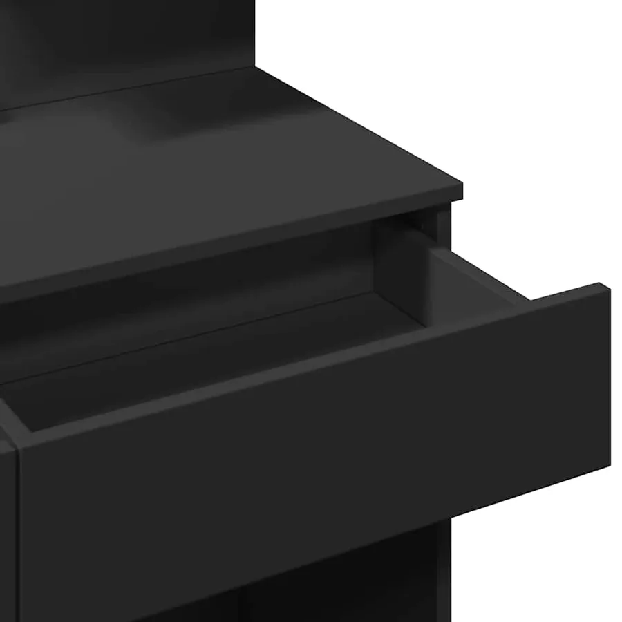 Coiffeuse avec LED noir 100x40x130 cm - 11
