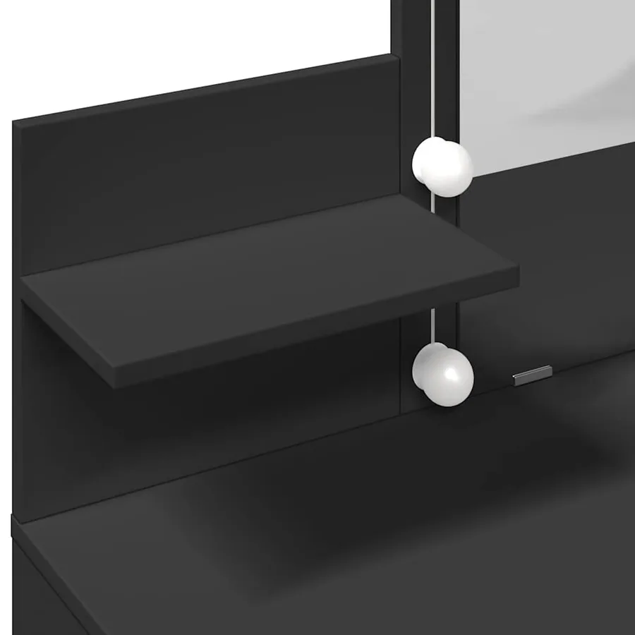 Coiffeuse avec LED noir 100x40x130 cm - 12