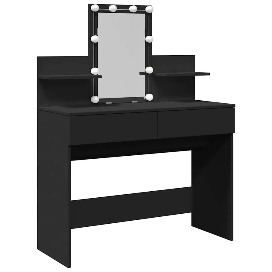 Coiffeuse avec LED noir 100x40x130 cm - 2
