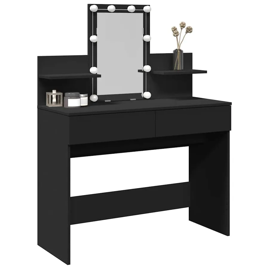 Coiffeuse avec LED noir 100x40x130 cm - 4