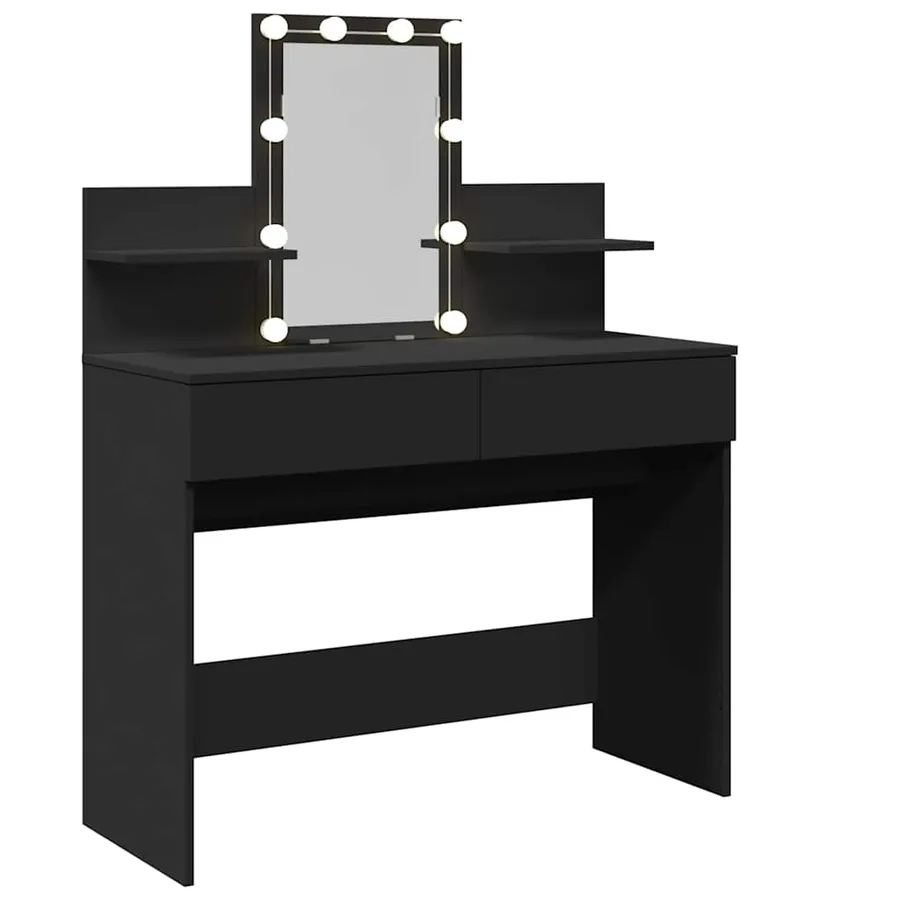 Coiffeuse avec LED noir 100x40x130 cm - 8