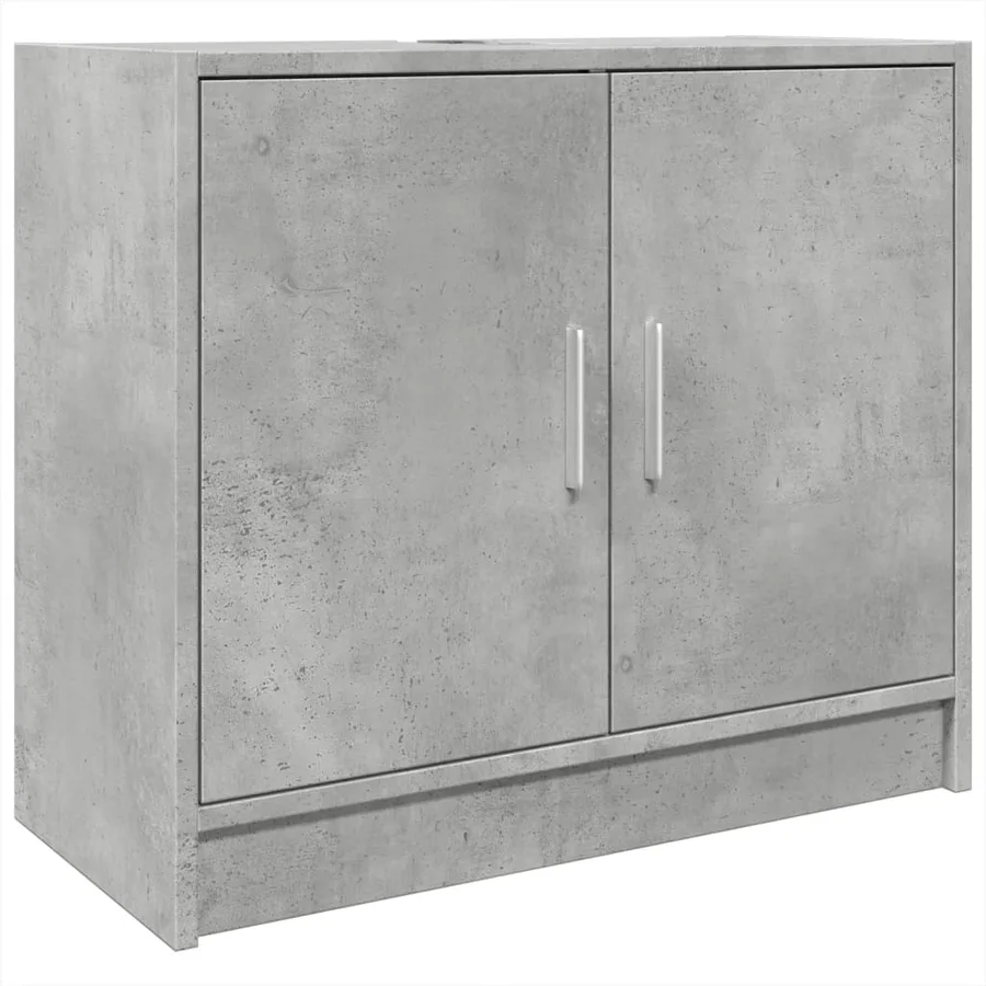 Armoire d'évier gris béton 63x29x55 cm bois d'ingénierie - 2