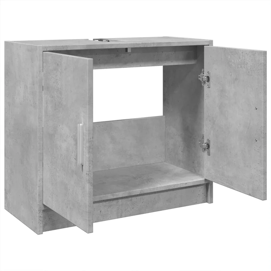 Armoire d'évier gris béton 63x29x55 cm bois d'ingénierie - 5