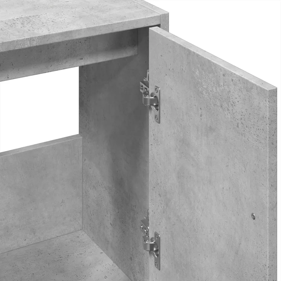 Armoire d'évier gris béton 63x29x55 cm bois d'ingénierie - 8