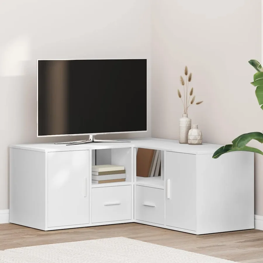 Armoire d'angle blanc 160x40x45 cm bois d’ingénierie
