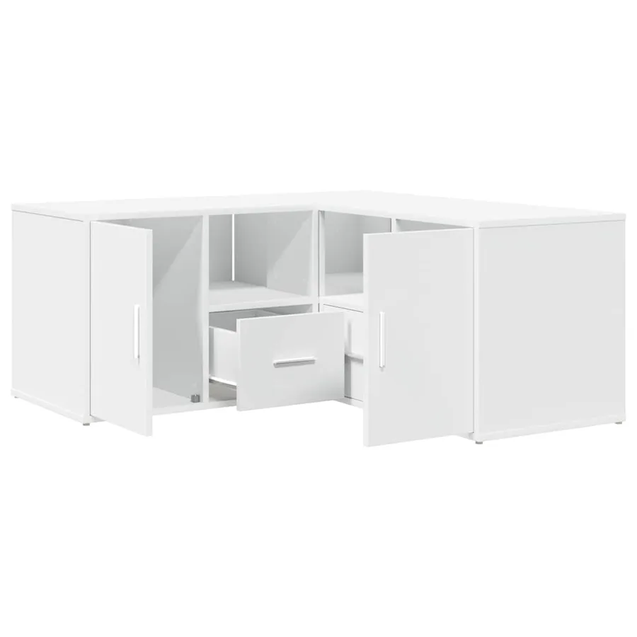 Armoire d'angle blanc 160x40x45 cm bois d’ingénierie - 2