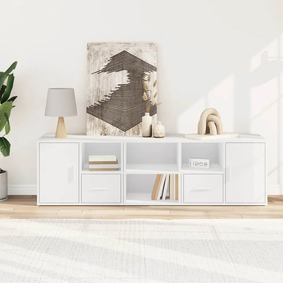 Armoire d'angle blanc 160x40x45 cm bois d’ingénierie - 3
