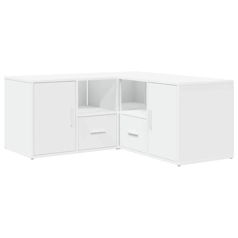 Armoire d'angle blanc 160x40x45 cm bois d’ingénierie - 5