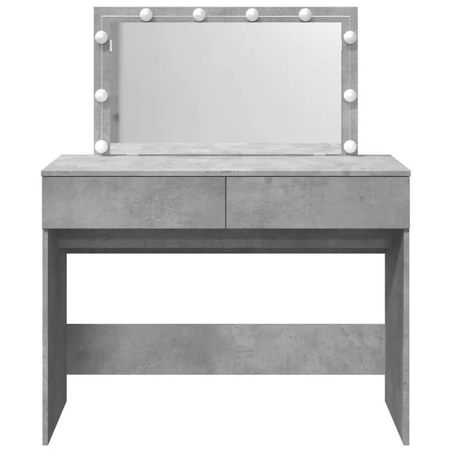 Coiffeuse avec LED gris béton 100x40x120 cm - 5