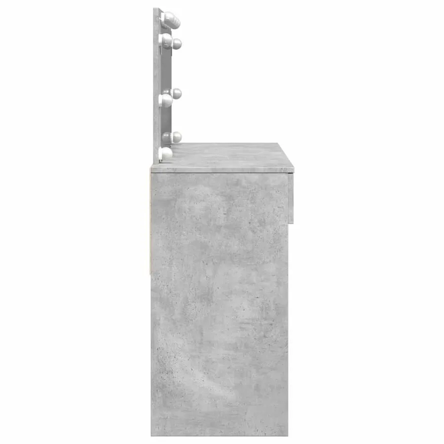 Coiffeuse avec LED gris béton 100x40x120 cm - 6