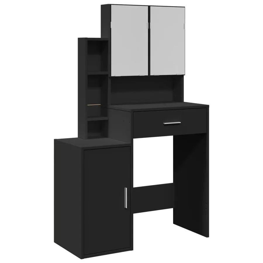 Coiffeuse avec armoire noir 80x35x132 cm - 2