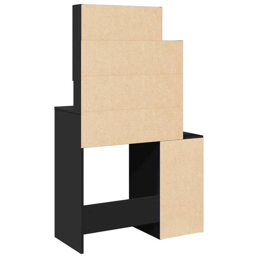 Coiffeuse avec armoire noir 80x35x132 cm - 7