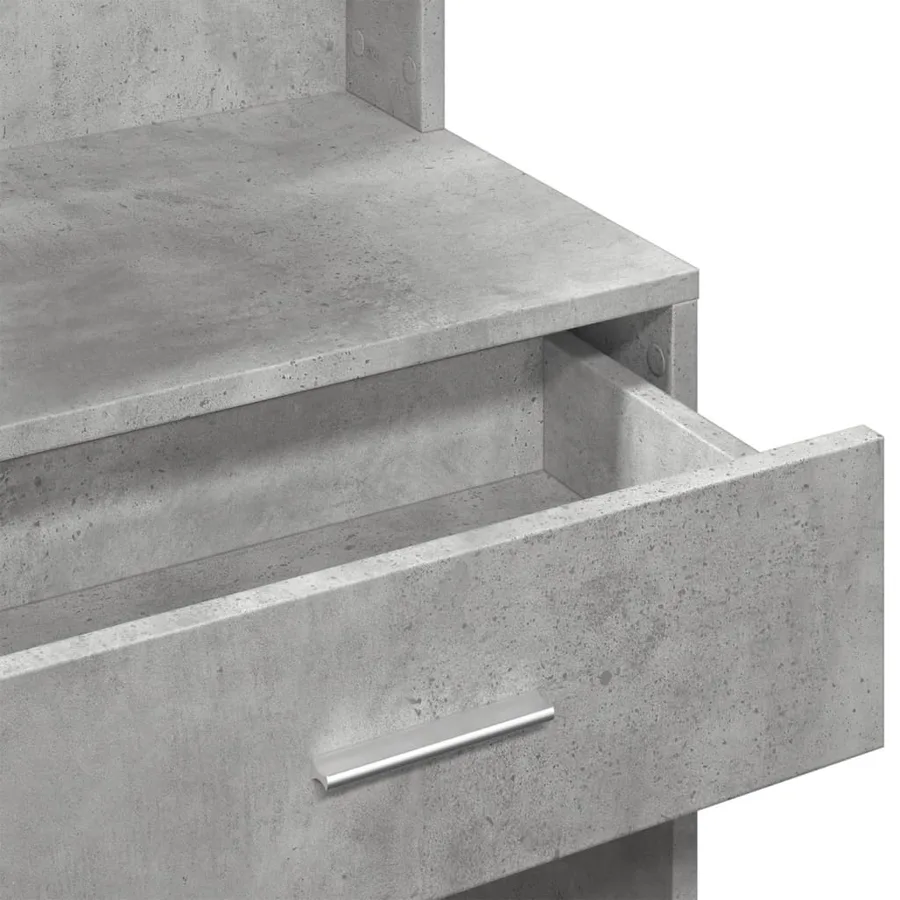 Coiffeuse avec armoire gris béton 80x35x132 cm - 10