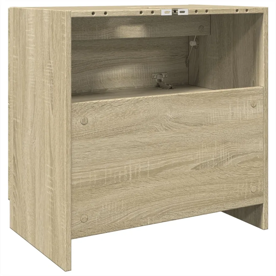 Armoire d'évier chêne sonoma 59x37x59 cm bois d'ingénierie - 7