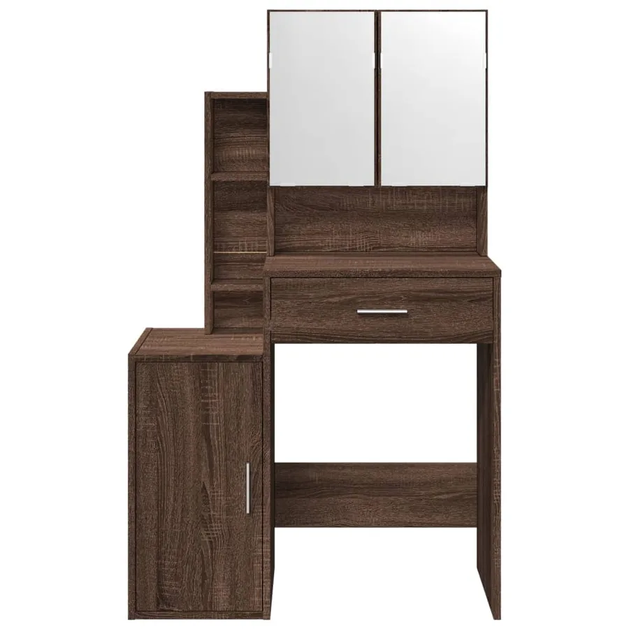 Coiffeuse avec armoire chêne marron 80x35x132 cm - 5
