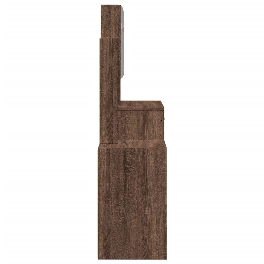 Coiffeuse avec armoire chêne marron 80x35x132 cm - 6