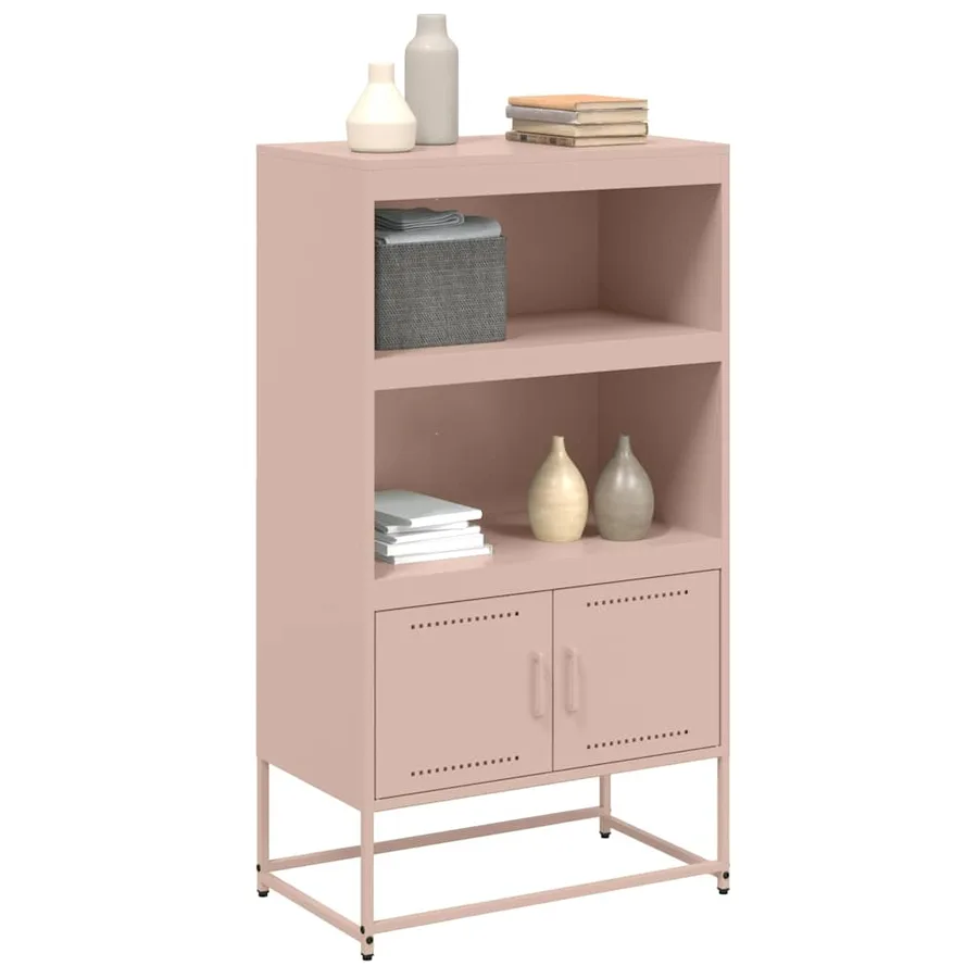 Buffet haut rose 68,5x38,5x123,5 cm acier - 4