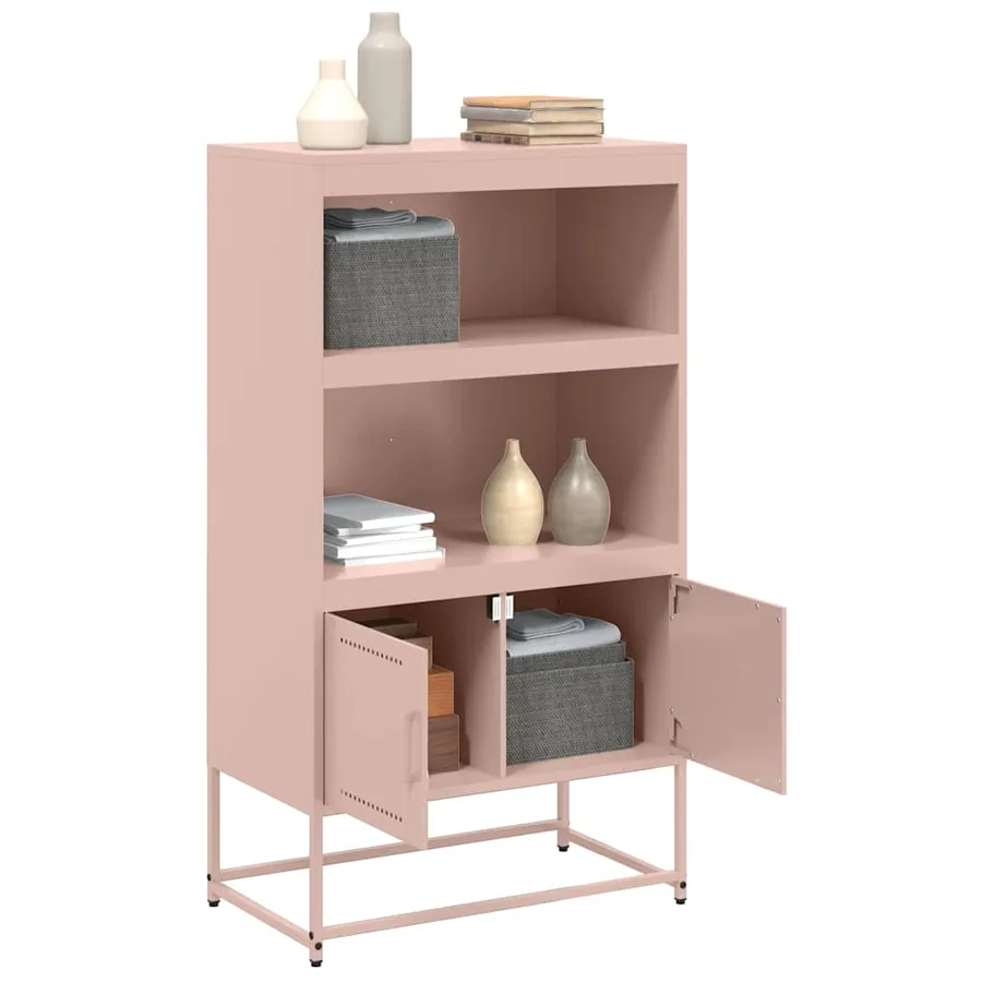 Buffet haut rose 68,5x38,5x123,5 cm acier - 5