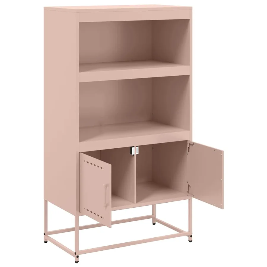 Buffet haut rose 68,5x38,5x123,5 cm acier - 9