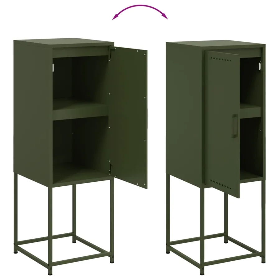 Buffet vert olive 36x39x107 cm acier - 10
