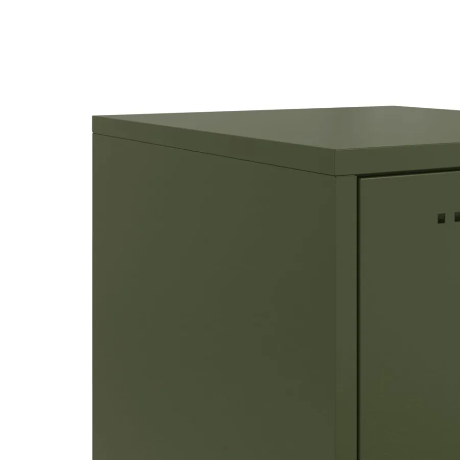 Buffet vert olive 36x39x107 cm acier - 11