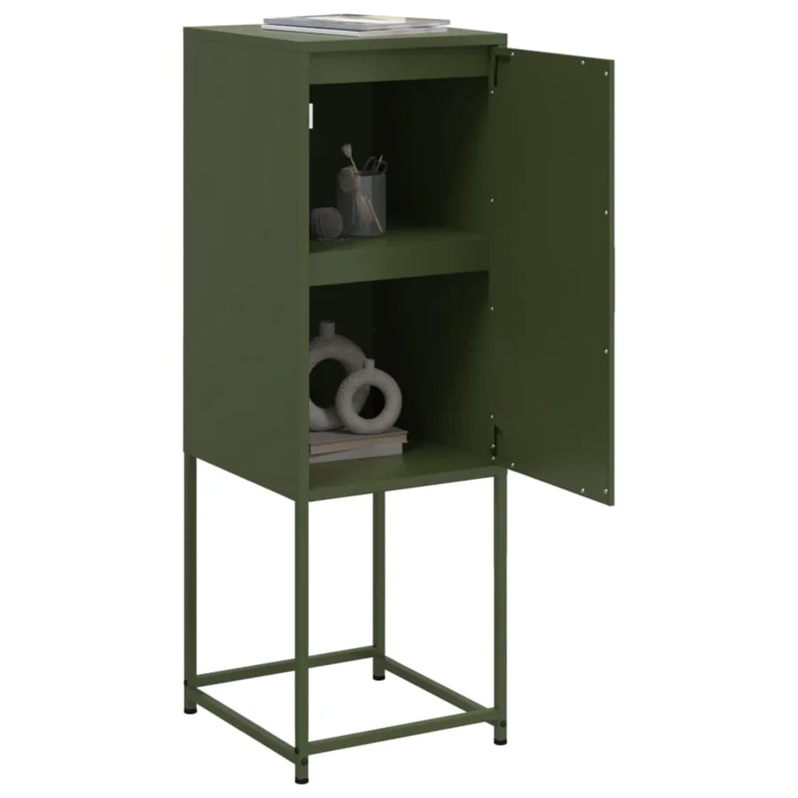 Buffet vert olive 36x39x107 cm acier - 5