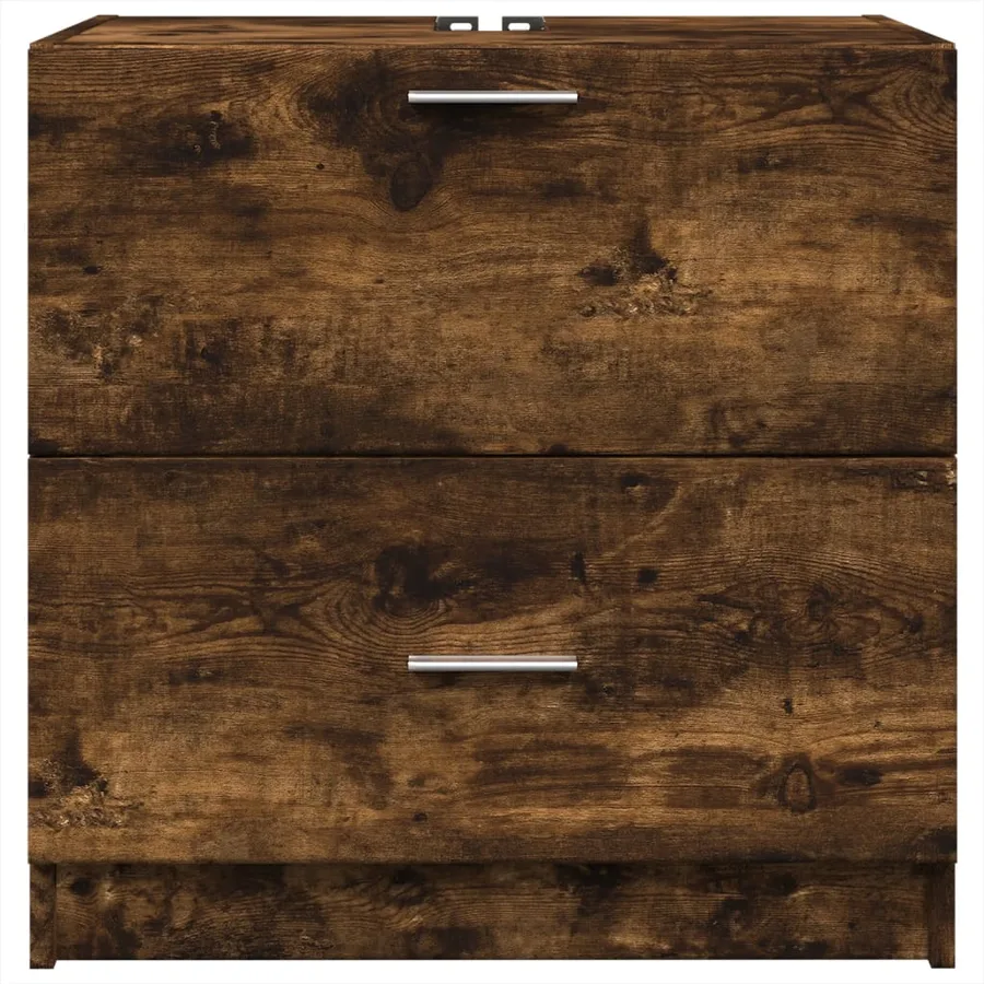 Meuble d'évier chêne fumé 59x37x59 cm bois d'ingénierie - 4