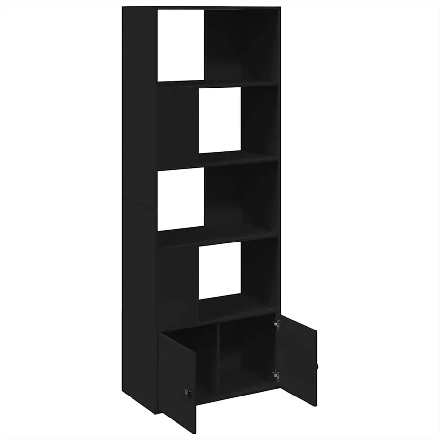 Bibliothèque noir 70x36x189 cm bois d'ingénierie - 6
