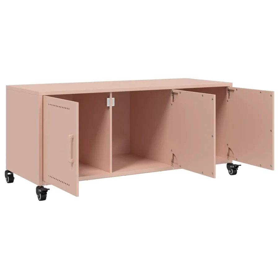 Meuble TV rose 100,5x39x43,5 cm acier - 10