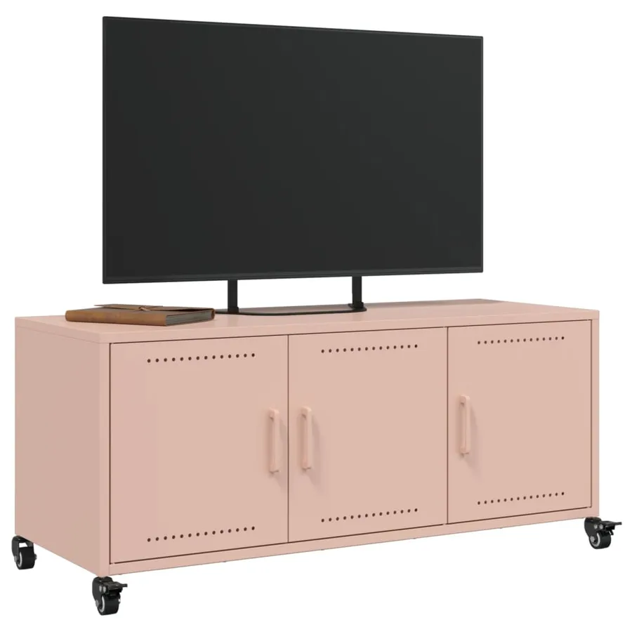 Meuble TV rose 100,5x39x43,5 cm acier - 5