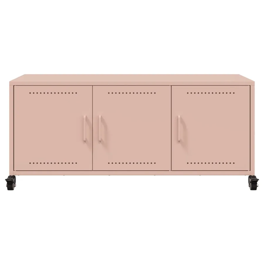 Meuble TV rose 100,5x39x43,5 cm acier - 6