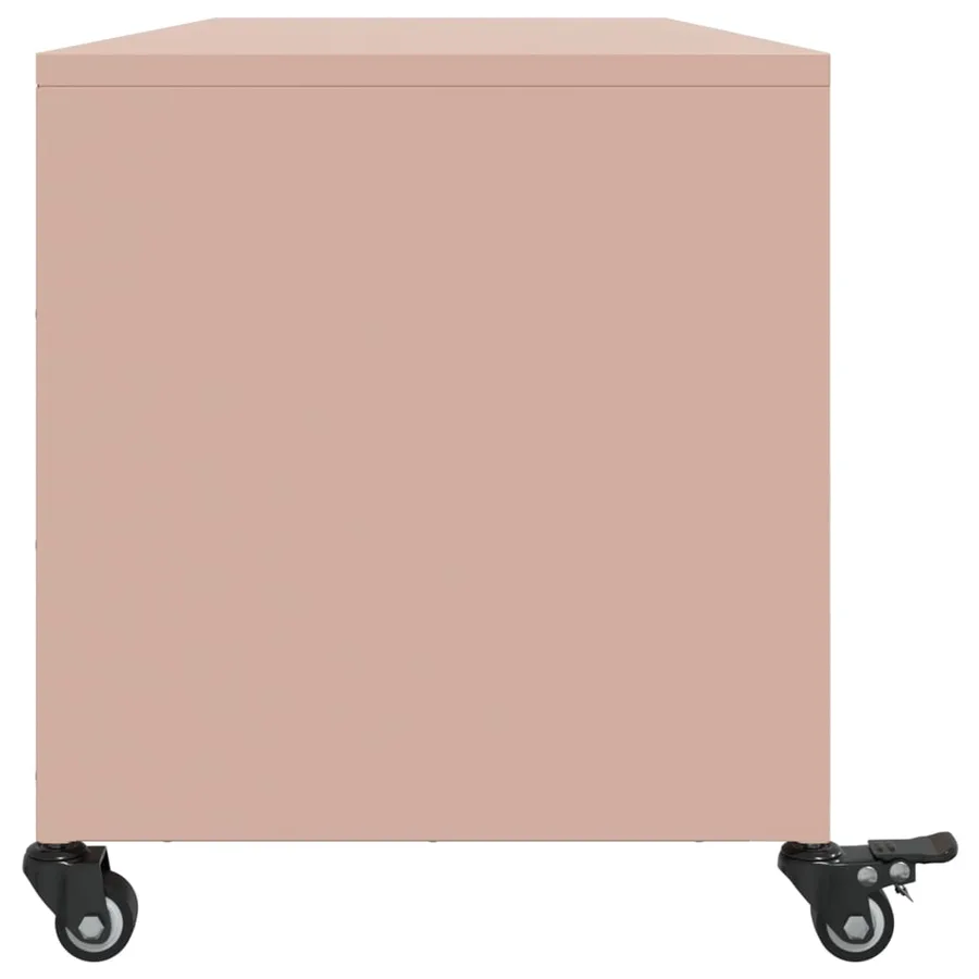 Meuble TV rose 100,5x39x43,5 cm acier - 7