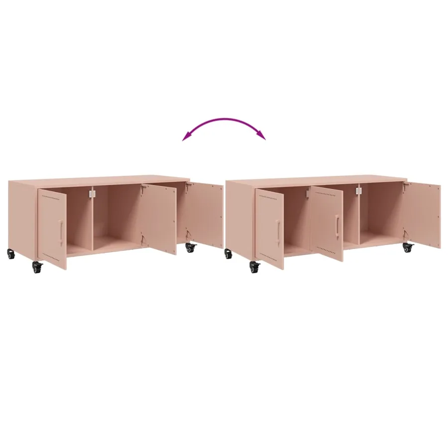 Meuble TV rose 100,5x39x43,5 cm acier - 9