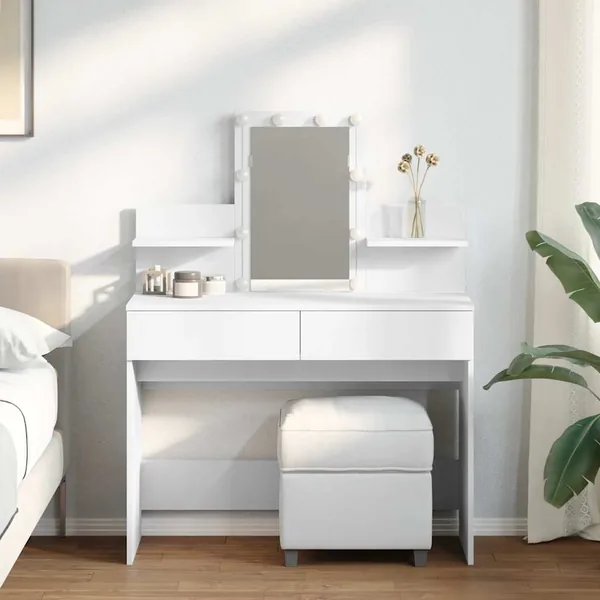 Coiffeuse avec LED blanc 100x40x130 cm