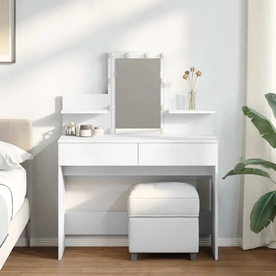Coiffeuse avec LED blanc 100x40x130 cm
