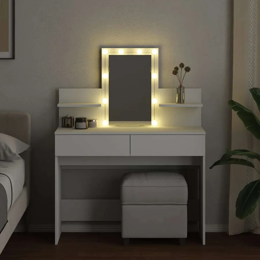 Coiffeuse avec LED blanc 100x40x130 cm - 3