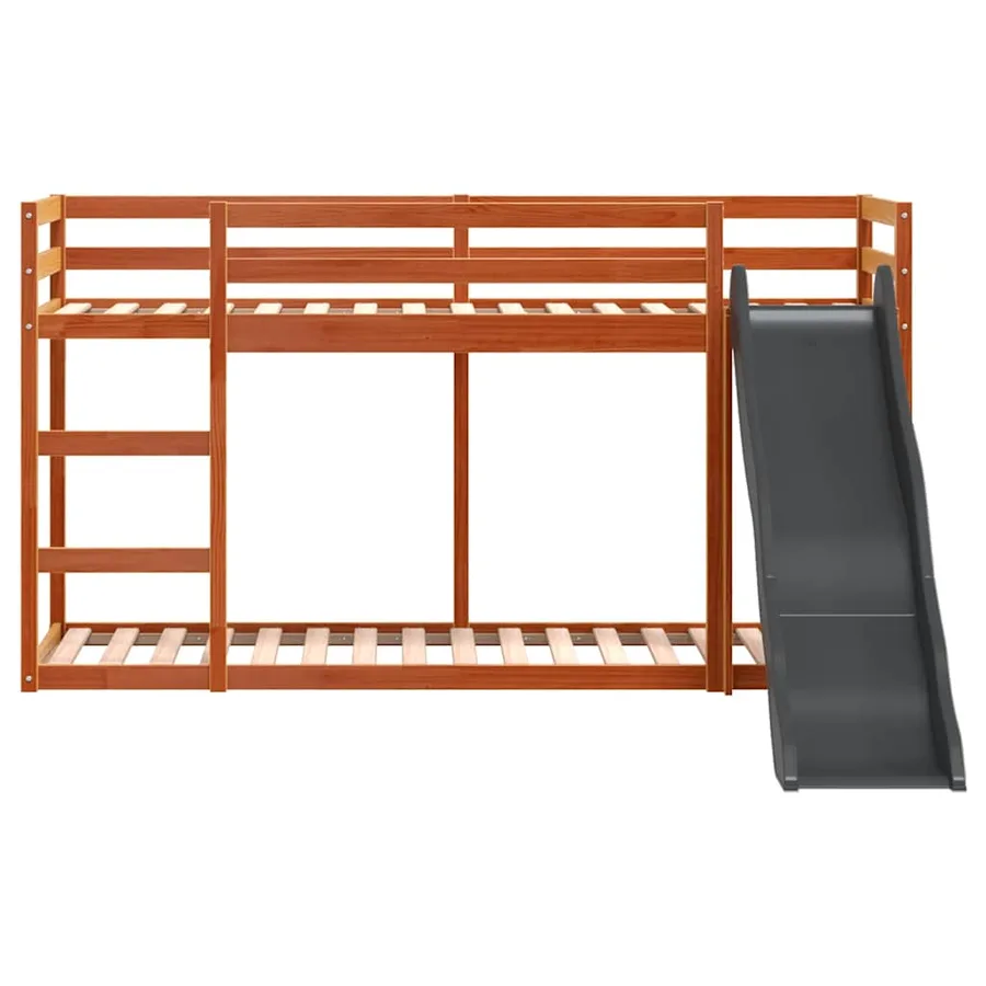 Lit superposé avec toboggan et échelle sans matelas 90x200 cm - 5